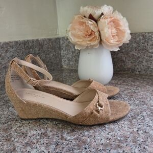 Ann Taylor Cork Wedge Sandals